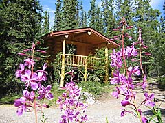 Cabin by the lake in the Yukon Territory